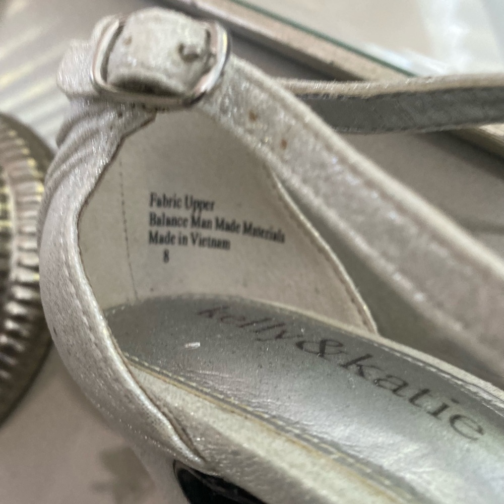 Kelly & katie Silver 3inch heels,sparkling like new cond  prom or Wedding - Picture 5 of 9